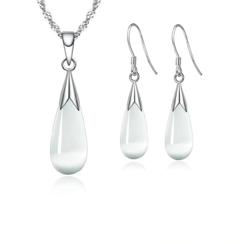 Чистый комплект ювелирных изделий YAAMELI простое белое розовое искусственное