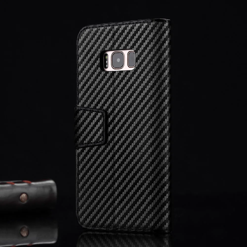 Роскошный чехол бумажник из углеродного волокна для Samsung Galaxy S20 Ultra S9 Plus S10 мягкий