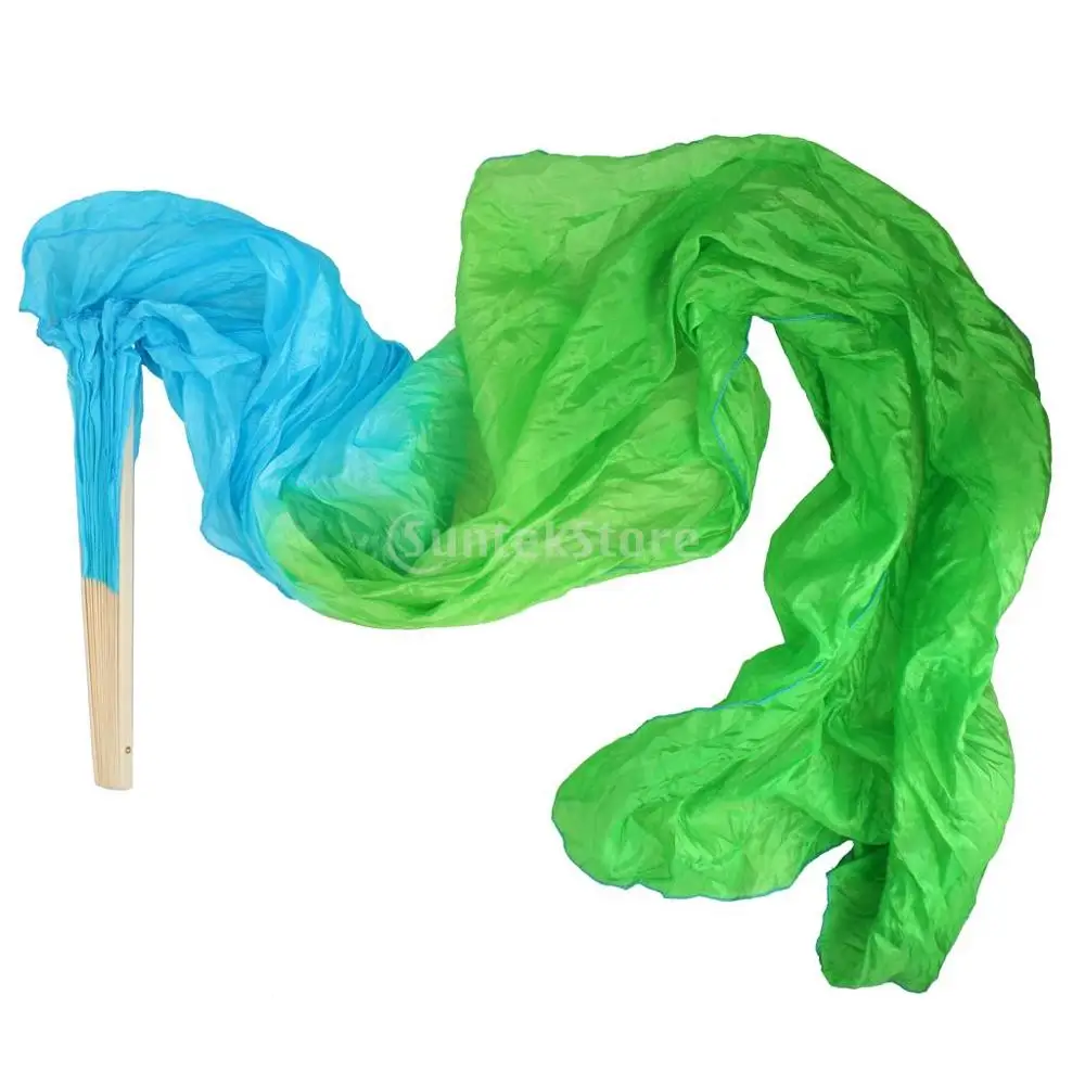 

Gradient Flame Belly Dancing Silk Fan Veil For Party Stage Performance