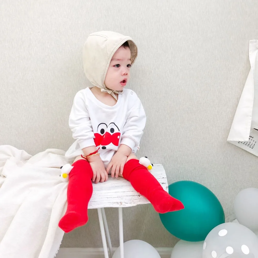 Хлопковый комбинезон Roupas Bebe с длинными рукавами, Осенние боди с круглым вырезом, альпинистские костюмы унисекс, комбинезон для новорожденных, одежда с носками