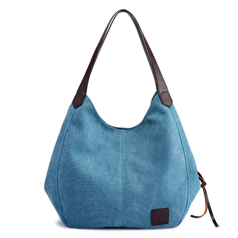 

Casual Canvas Handbag Women Large Capacity Shoulder Bag Fashion Handle Bag 2021 Vintage Hot Lady Shopping Handbag bolso