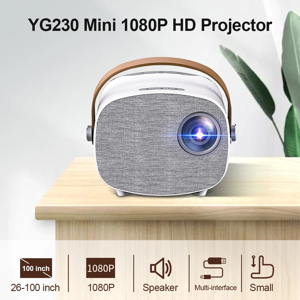

YG230 Mini LED Projector 1080P HD Multi-Interface Support USB AV DVD TF for Home Theater Portable Movie Media Player