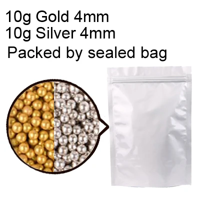 20g G4mm S4mm 20 г золотые серебряные бусины съедобные жемчужные милые комочки помадный кекс своими руками для выпечки, Силиконовый Шоколад для украшения с помощью сахара форма для конфет глина GYH - Цвет: 20g G4mm S4mm