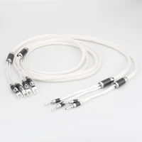 8ag pure silver plated occ hifi speaker cable banana to spade plug hi end speaker wire for loudspeaker amplifier and cd
