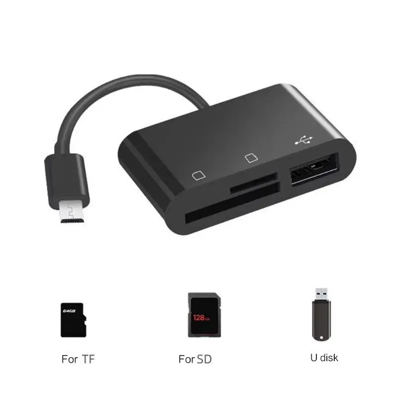 Многофункциональный адаптер 3 в 1 для чтения Micro USB-карт поддержка SD/TF-карт