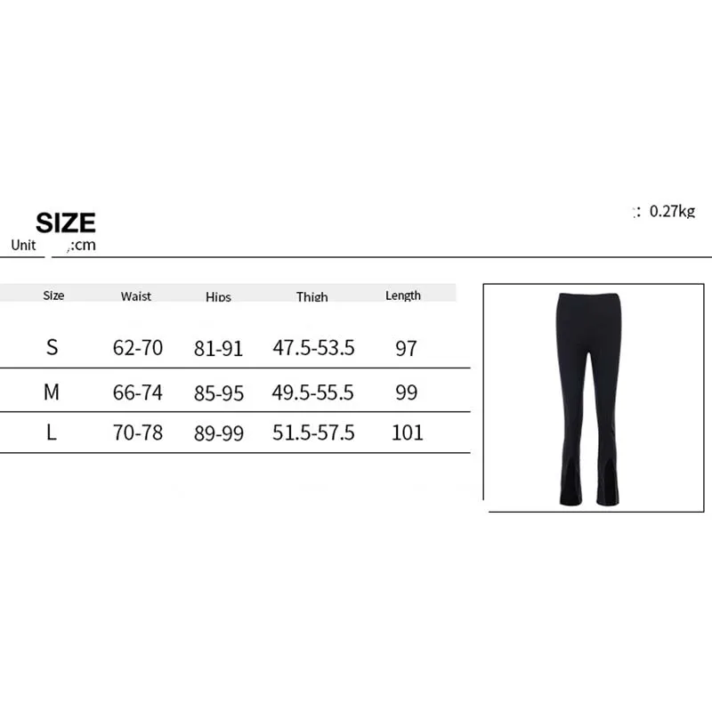 

European and American zipper split casual trousers women's summer new slim and thin sexy hot girl black hip straight pants