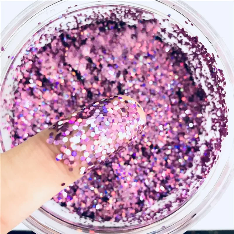 Ультратонкая 3D блестка для ногтей 1 мм точечная Лазерная сверкающая ПЭТ расшитая