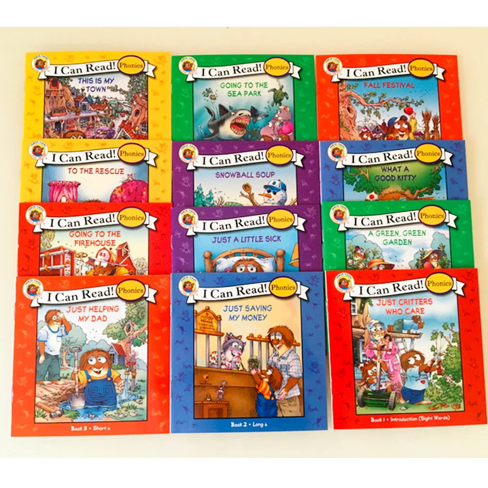 12 книг/набор я читаю видео на английском языке детские книги карманные обучающие