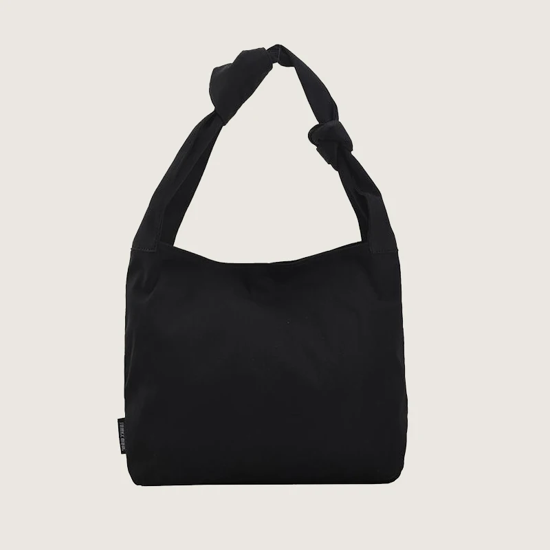 

Large Capacity Shoulder Bag Female 2021 New Trend Casual Canvas Bag Simple Design Student Handbag Knotted Wide Shoulder Strap