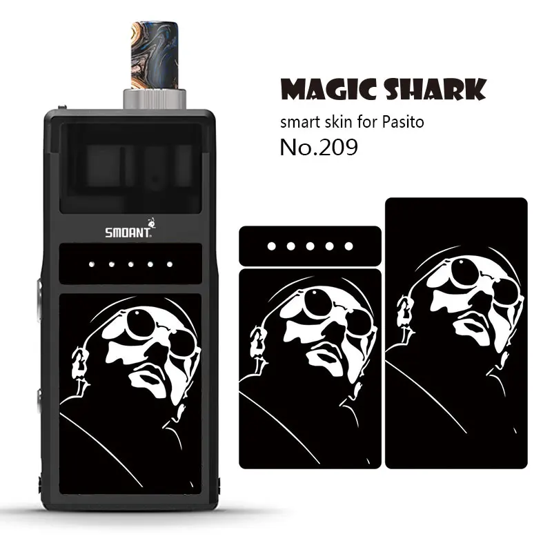 Волшебная Акула 2.5D стерео Собака Череп Пленка чехол вейп стикер для Smoant Pasito Pod |
