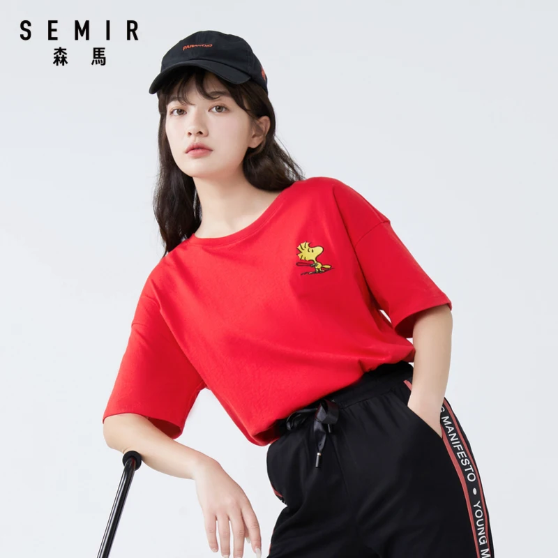 Футболка Semir женская с коротким рукавом хлопок удобный топ принтом лето