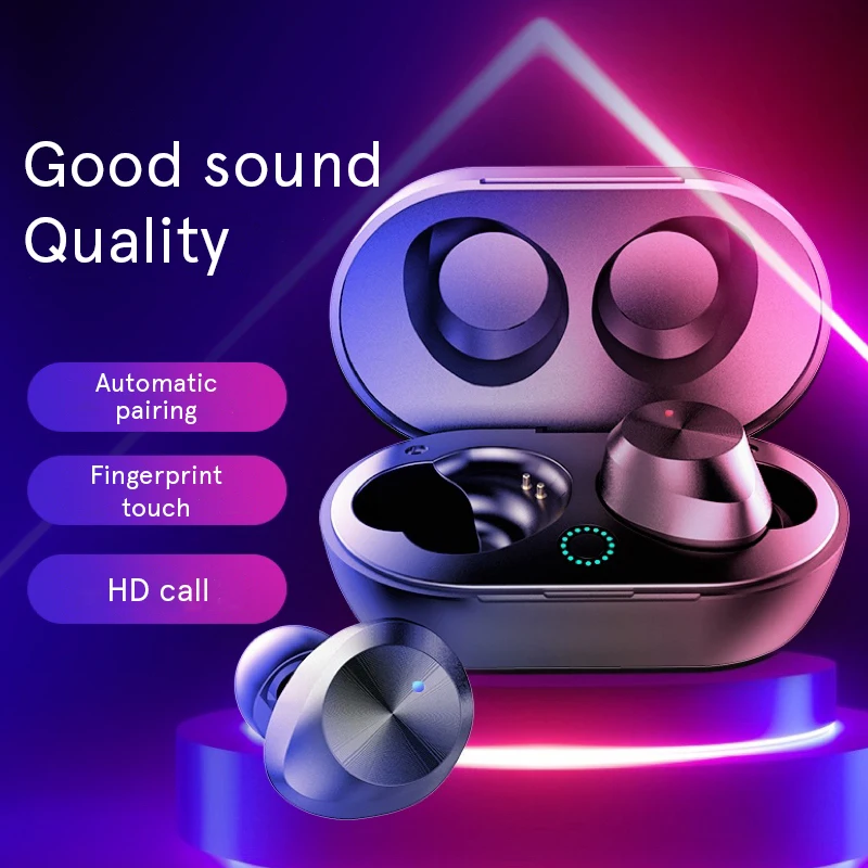 Caridite Original Bt Wireless Headphones with charging Case Sports TWS Earphones Touch Control Headsets Earbuds Phone enlarge