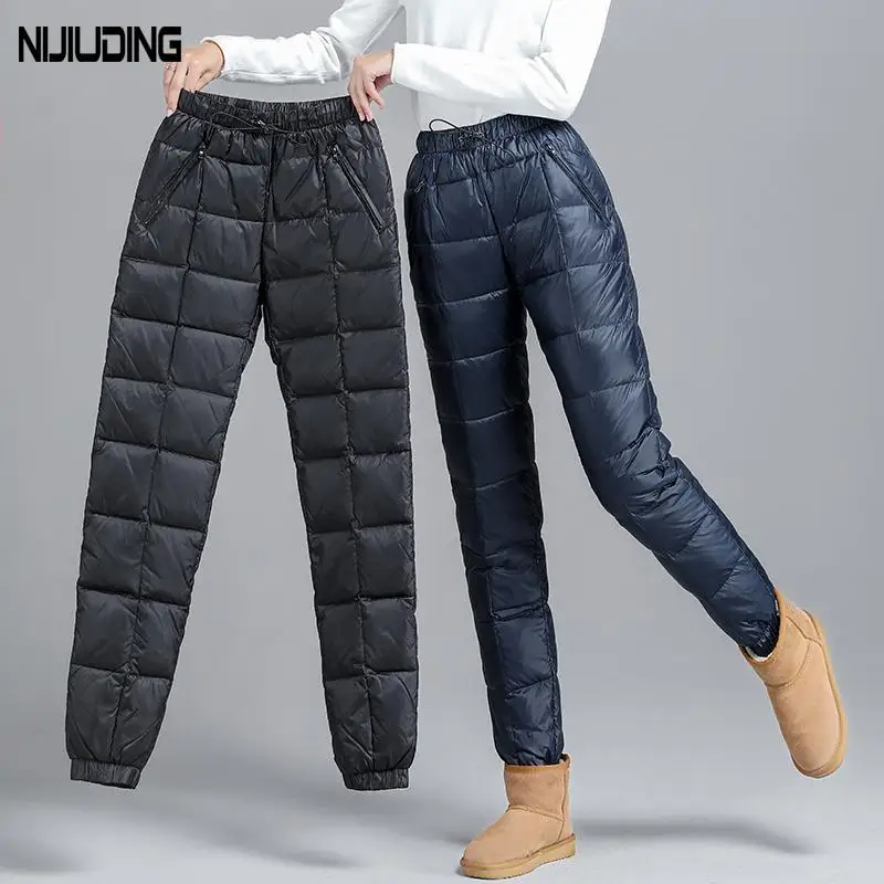 

Solid Winter High Waist Cotton Down Pants Women Warm Thick Harem Pant Casual Size 4XL Female Long Trousers Mujer Pantalones