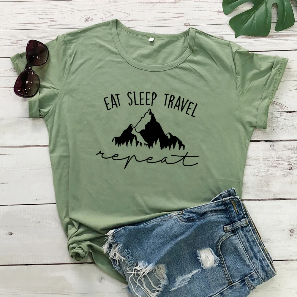 Футболка в стиле унисекс с надписью Eat Sleep повседневные уличные футболки рисунком