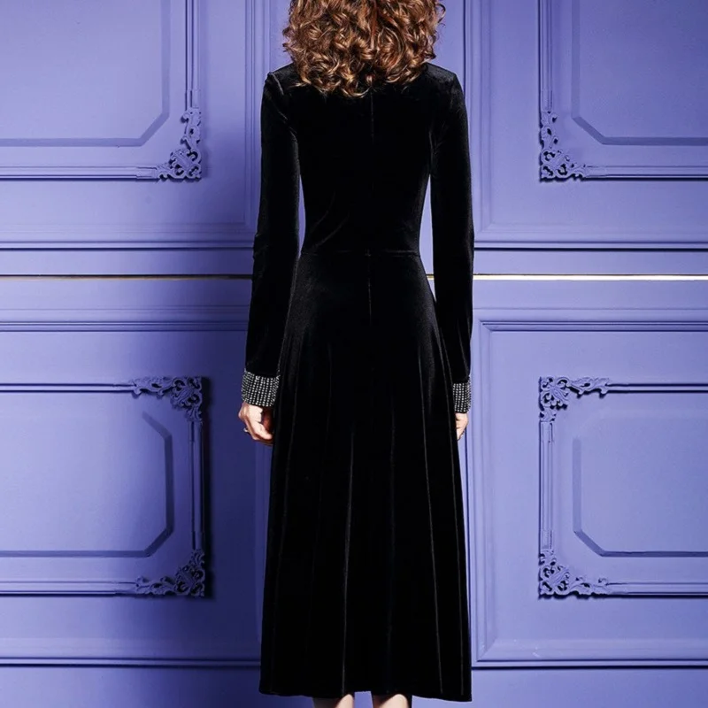 Вечерние нное вечернее платье с бусинами новинка 2019 весеннее женское роскошное