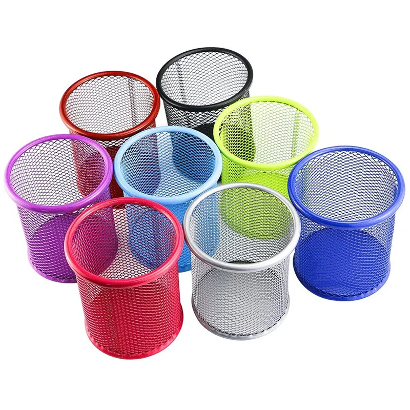 

8 Pack Colored Metal Pen Holder, Pencil Holders Pen Organizer Pencil Holder for Office