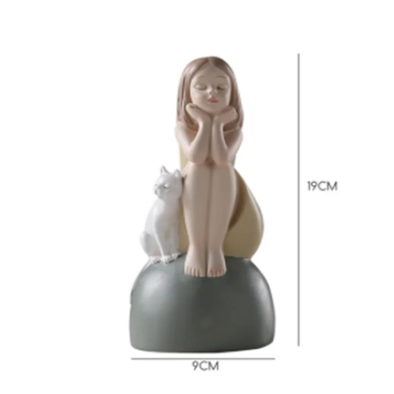 

Nordic Fairy Girl Figurines White Horse Statues Cute Decoration Resin Lovely Gift Girls Birthday Present Room Decor