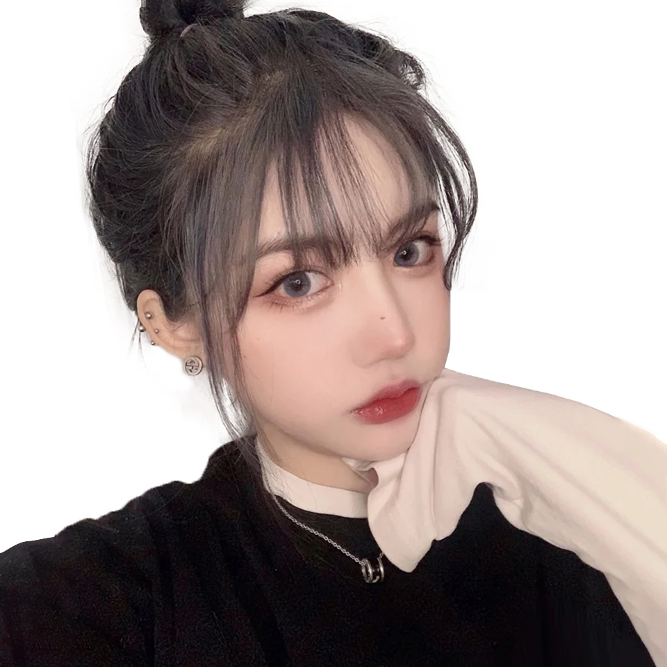 

Wig Front Blunts Bangs Fake Synthetic Hair Extensions Clip On Fringe Hair Heat Resistant Women Fashion Hairpieces