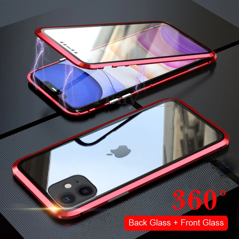 Full Coverage Phone Case For iPhone11 Pro Max Cover Magnetic cases iPhone 11 case 360 Metal Bumber 11Pro |
