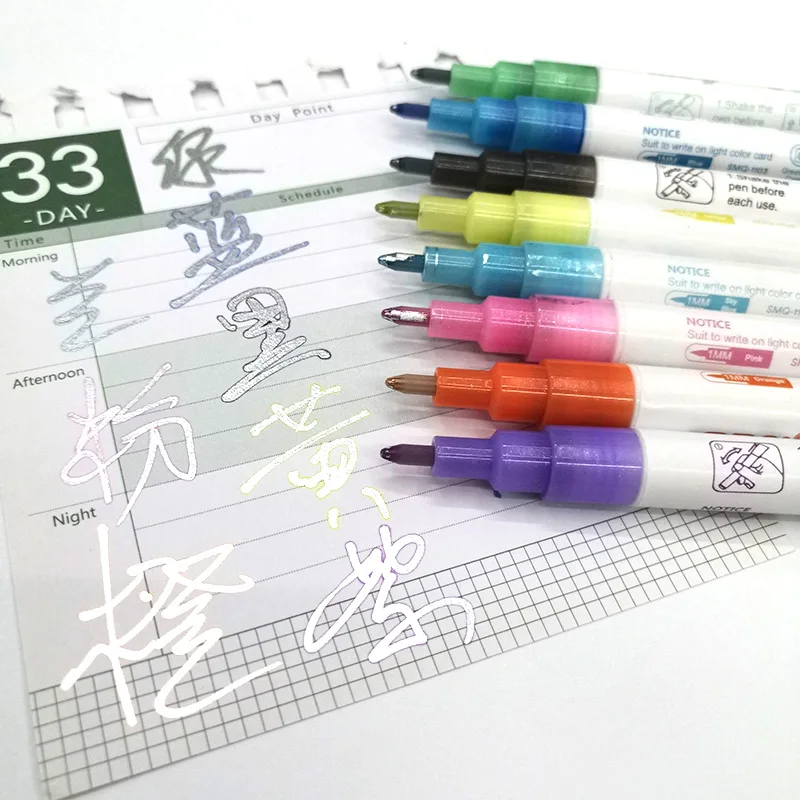 

8 Color Double Line Outline Pen Double Colors Marker Pen for Card Writing Drawing NC99