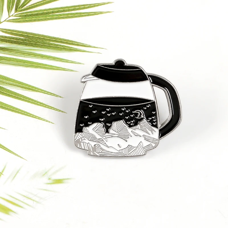 Природа Звездная ночь кофейник эмали штырь для горного луны и звезд чайник брошь