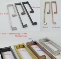 304 stainless steel square glass door pull handle commercial shower box double glass door bar