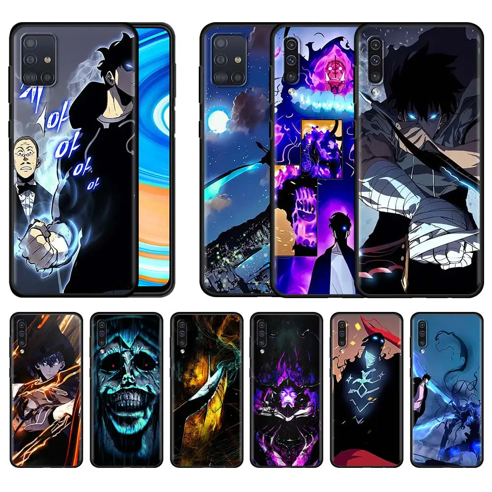 Case For Samsung Galaxy A51 A71 A21s A31 A12 A41 A52 4G A11 A72 5G A02s Black Soft Phone Cover Shell Anime Solo Leveling