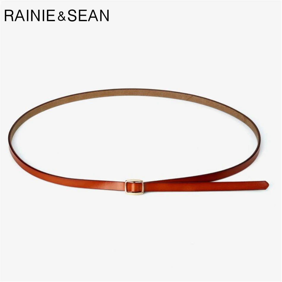 Ремень RAINIE SEAN женский из натуральной кожи тонкий однотонный