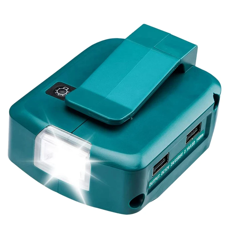 for Makita ADP068 14.4V/18V Lithium-Ion Battery Adapter Power Source Batteries Charger with Dual USB Ports LED Light