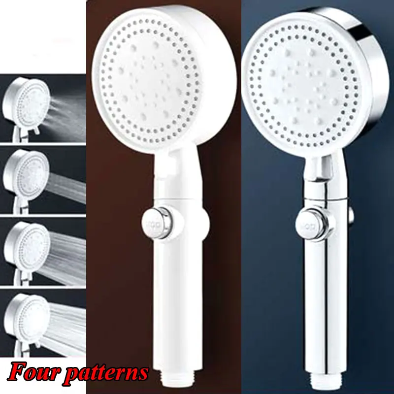 

Handheld Shower Adjustable Bath Shower Jets 4-speed Pressurized Shower Corrosion Resistant Booster Nozzle Durable Bath Supplies