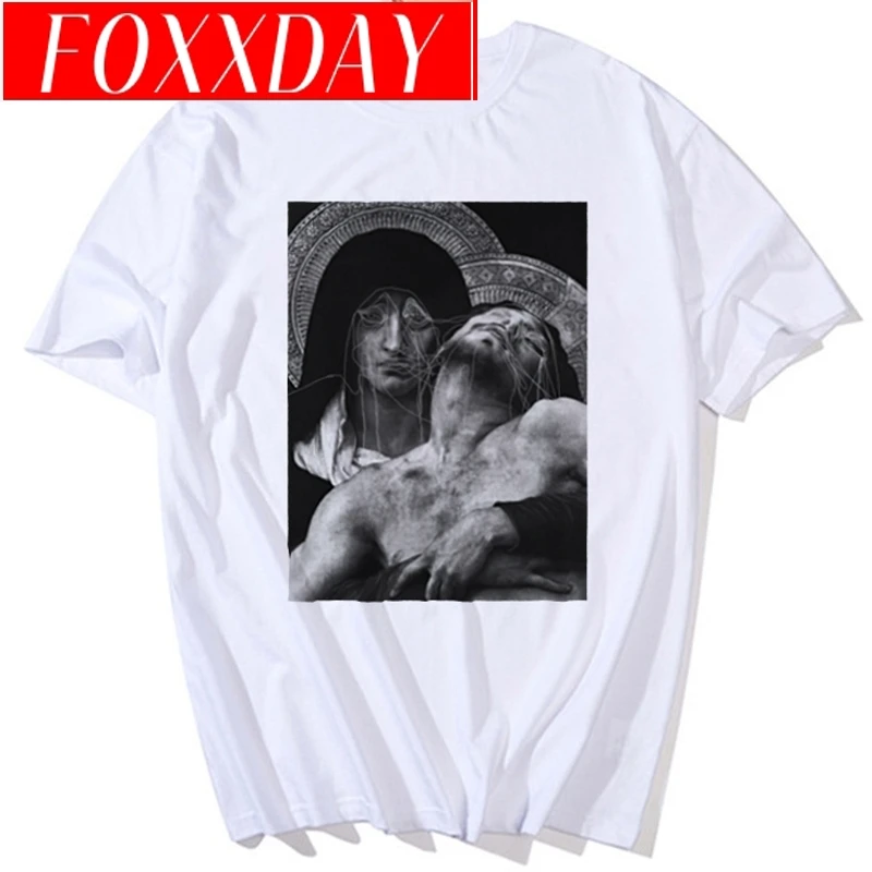 Футболка мужская с забавным принтом Моны Лизы тенниска коротким рукавом в стиле