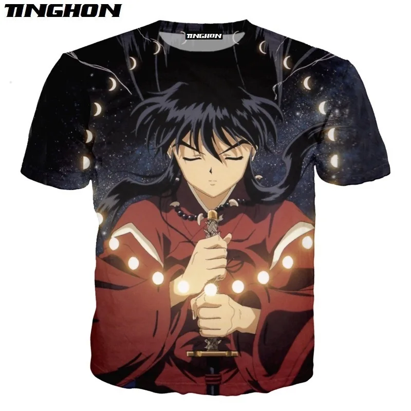 XS 7XL новинка аниме Inuyasha 3D печать для мужчин и женщин топы с коротким рукавом