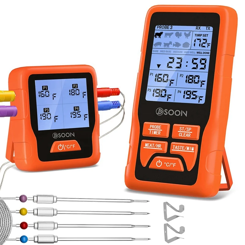 

Беспроводной термометр для мяса, Модернизированный цифровой пищевой термометр для приготовления пищи, сверхточное мгновенное считывание