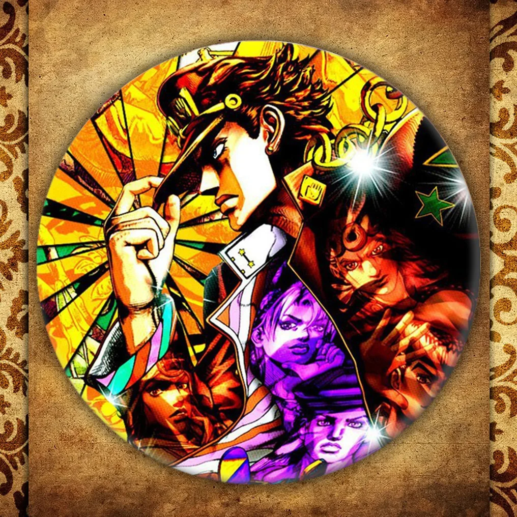 ; аниме «Jojo невероятное приключение значок косплея брошка мультфильм шпильки ювелирной коллекции Выпускной подарок рюкзаки кнопки для одежды