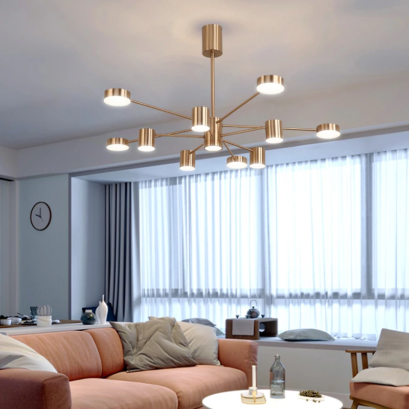 

2021 Luxury Glass Modern Nordic Home Decor Chandelier Hanging Lighting Pendant Lamp Brass Flower Chandelier