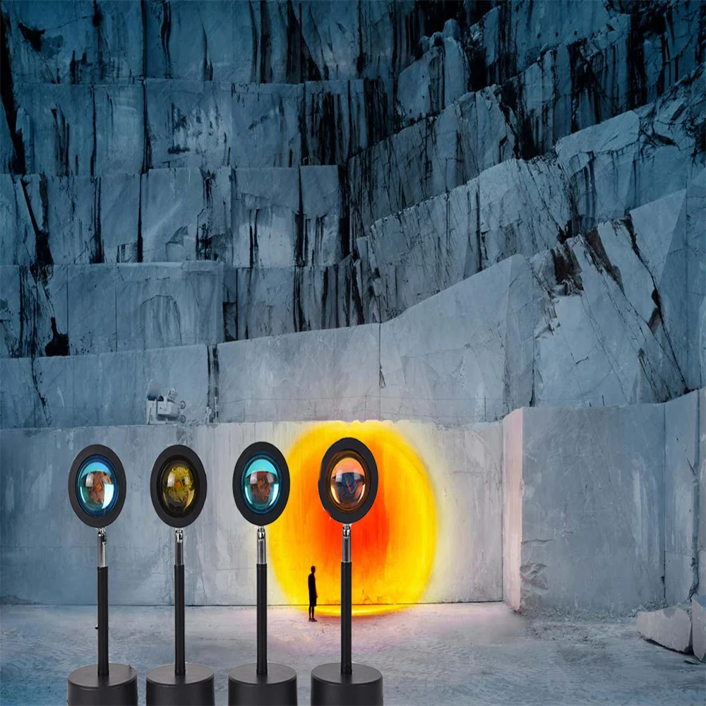 

Rainbow Sunset Red Projector Led Night Light Atmosphere Rainbow Sun Projection Desk Lamp for Bedroom Wall Decoration Lighting