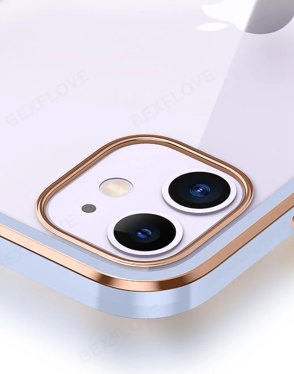 

Luxury Phone Cover for iPhone 11 Pro XS Max 12 Mini XR X XS 7 8 Plus SE 2020 2 Case Silicone Transparent Plating Clear Capa Case