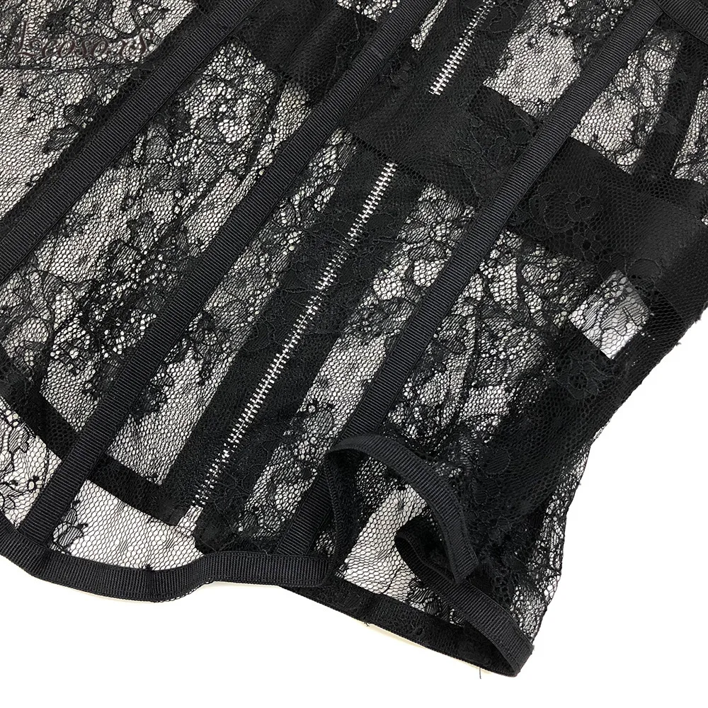 

2021 New Sexy Gothic Underbust Corset Women Fashion Black lace Top Whitr Shape Wear Corset
