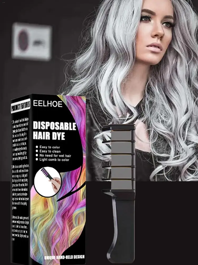 

Disposable Hair Dye 8-color Hair Chalk Comb Temporary Hair Color Crayons 1pcs Hair Mascara Blue Hair Dye With Comb For Women Kid