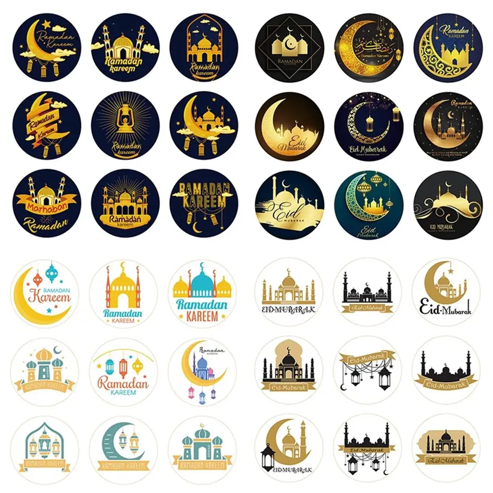 

60pcs/120pcs Ramadan Kareem Stickers Eid Mubarak Gift Box Label Paper Bag Seal Sticker Ramadan Decoration Al-Fitr Islamic Decor