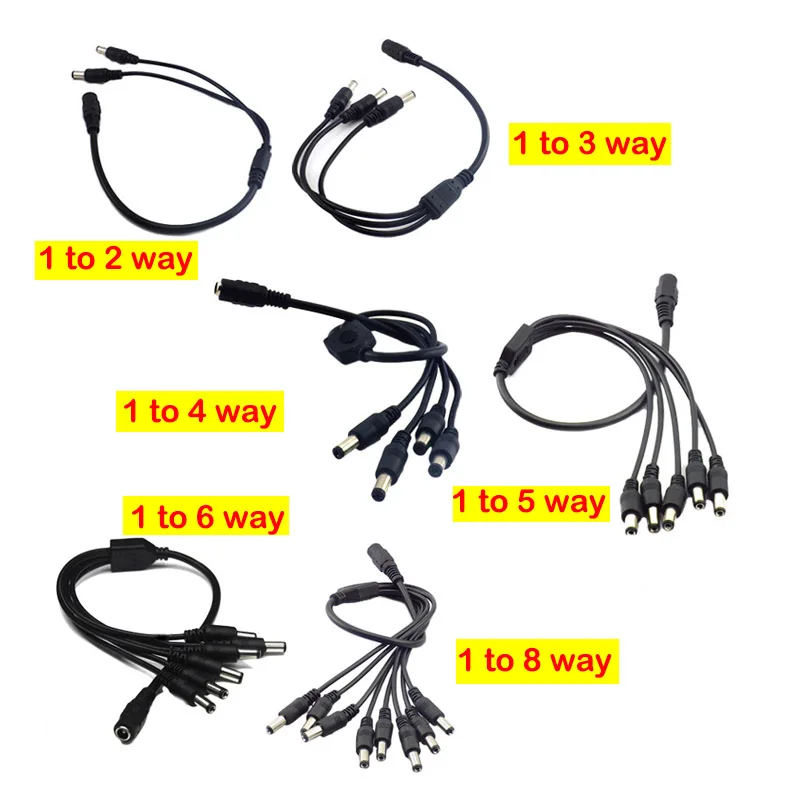 Сплиттер адаптер соединитель 1 гнездовой к 2 3 4 5 6 8 Мужской путь DC разъем питания