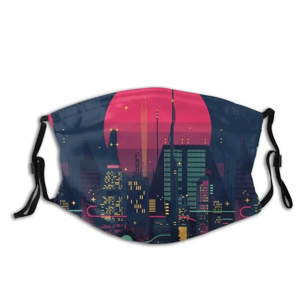 

Ночная Dystopian Cityscape Diy маска для лица для взрослых детей Dystopian City Ночная лампа для будущего неоновая Япония Vaporwave Tokyo Dystopia