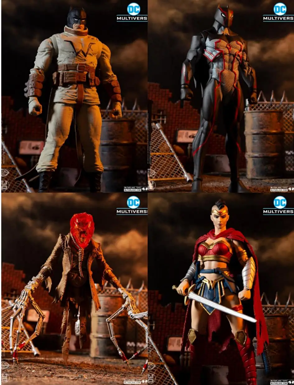 

4Pcs/Set Mcfarlane DC Last Knight on Earth Bane Scarecrow Batman Wonder Woman Model Toy Action Figures Toys For Children