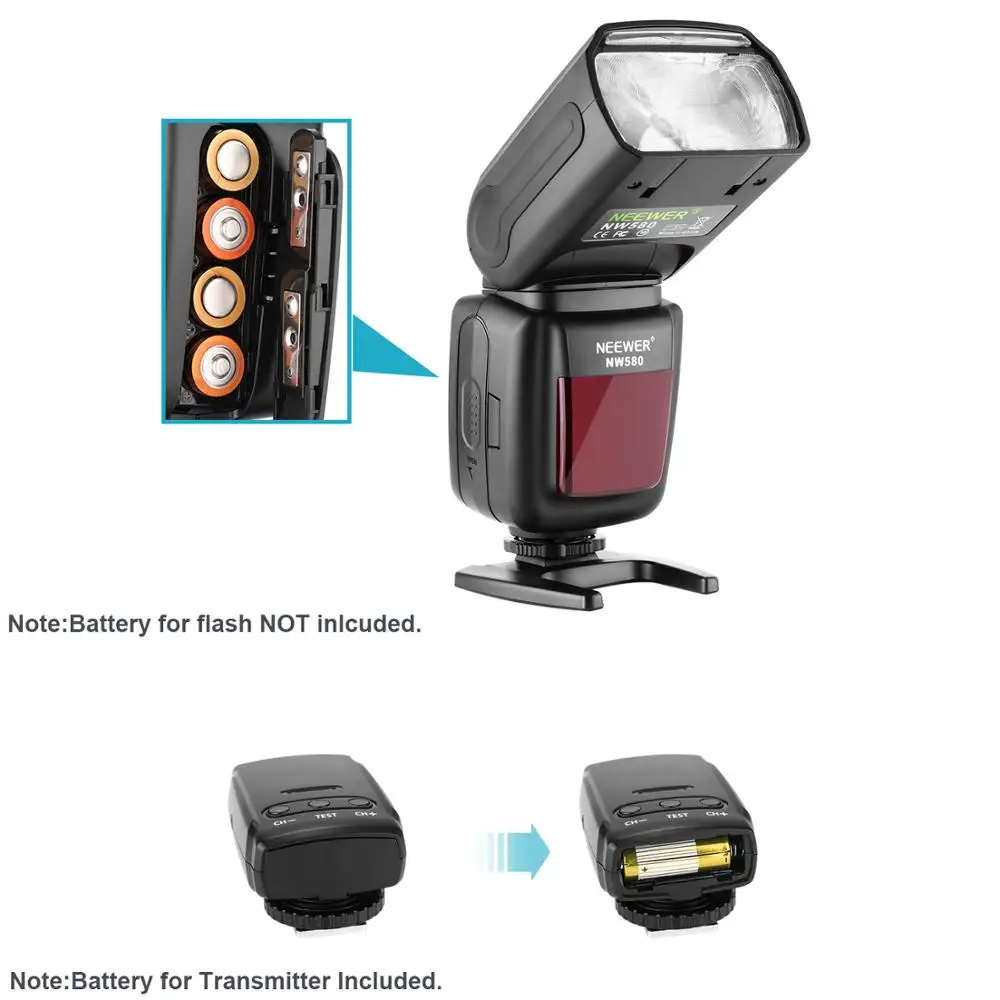 

Neewer Wireless Flash Speedlite for Canon Nikon Sony Panasonic Olympus Fujifilm and Other DSLR Cameras with Standard Hot Shoe