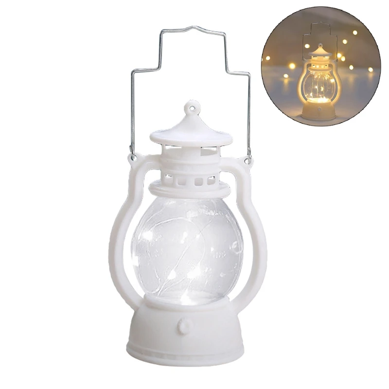 

G6DA LED Vintage Hurricane Lantern Antique Hanging Lanterns for Indoor Outdoor Usage Realistic Flicker Flame Battery Operated