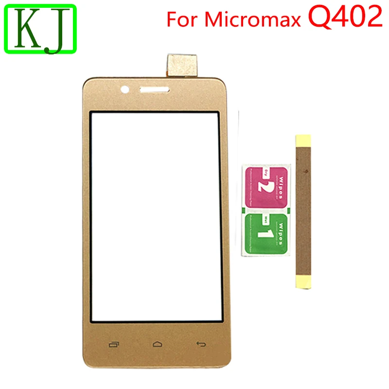Для Micromax Q402 ЖК-дисплей сенсорный экран Переднее стекло дигитайзер сенсор Черное золото для q402 ЖК сенсорный