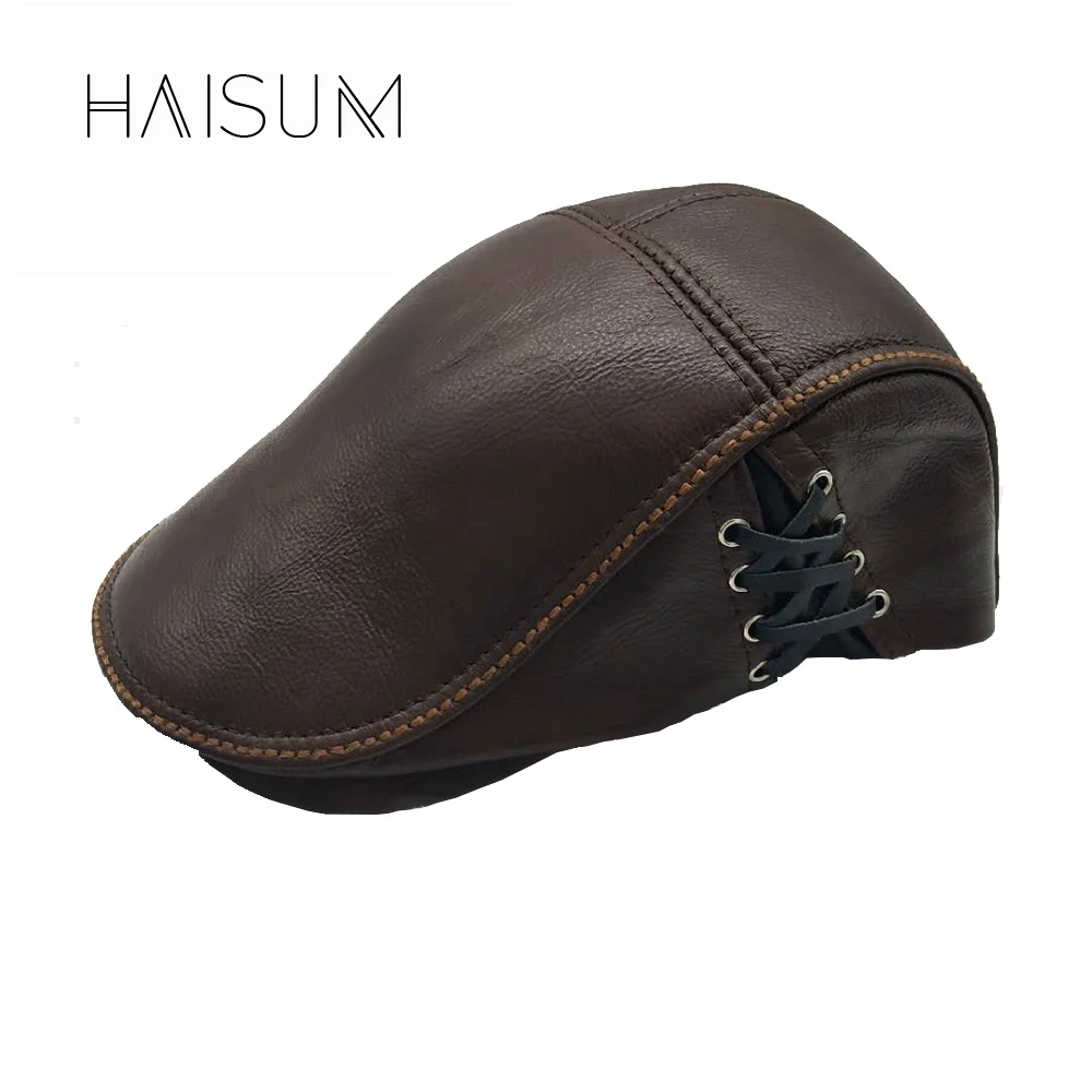 Кепка газетчика из натуральной кожи для взрослых модель Cs54 2018|brand cap|cap brandmens baseball |