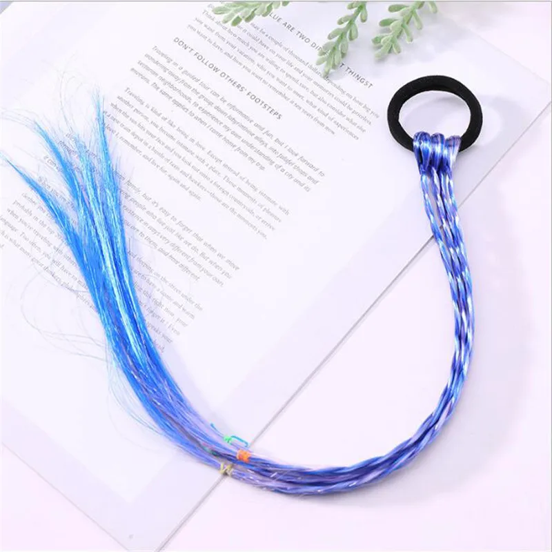 

New Girls Colorful Wigs Ponytail Hair Ornament Headbands Rubber Bands Beauty Hair Bands Headwear Kids Hair Accessories Head Band