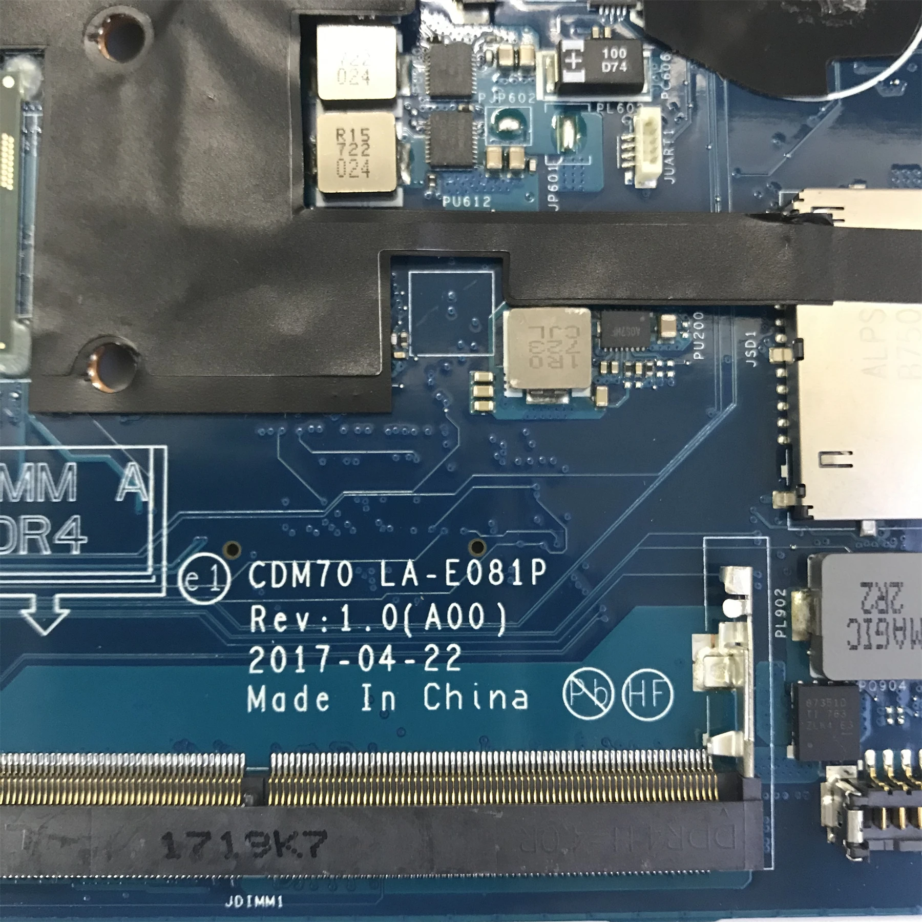 

CN-00G7HD 00G7HD 0G7HD For Dell Latitude 5480 E5480 Laptop Motherboard CDM70 LA-E081P REV:1.0 With SR34A 3965U CPU Fully Tested