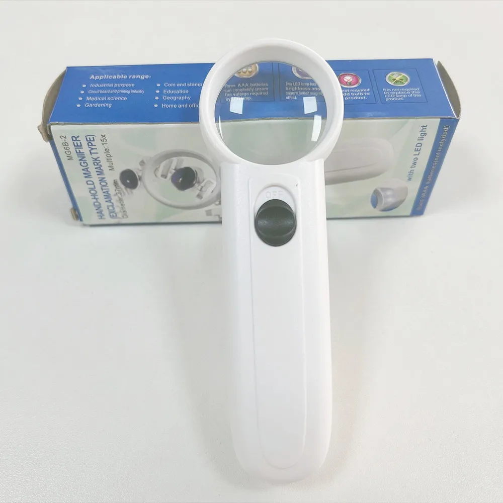 

15X Mini Handheld Magnifier Illuminated Microscope Magnifying Glass Loupe For Jewelry Circuit Boards Reading Newspaper Books